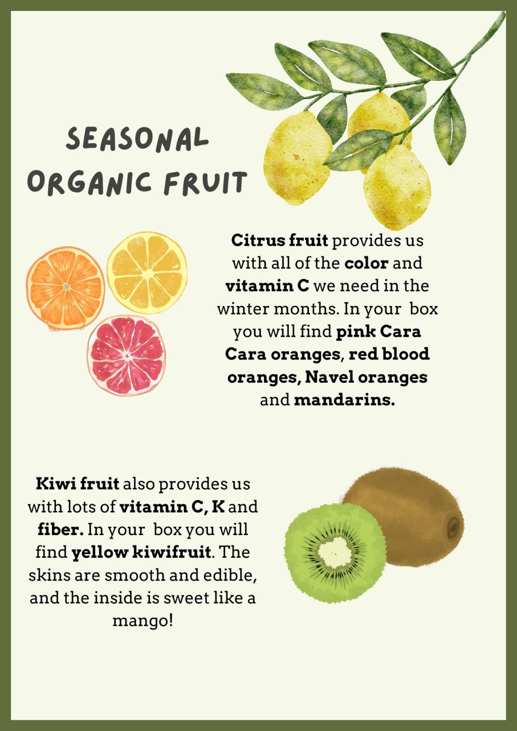 Seasonal Organic Fruit